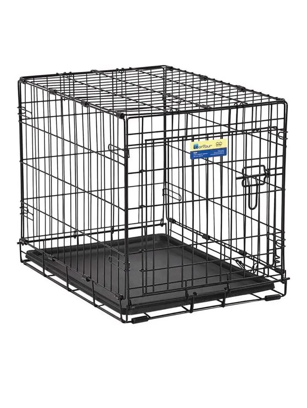 Contour 824 Satin Black Electro-Coat 1-Door Folding Dog Crate fits 16x22 dog